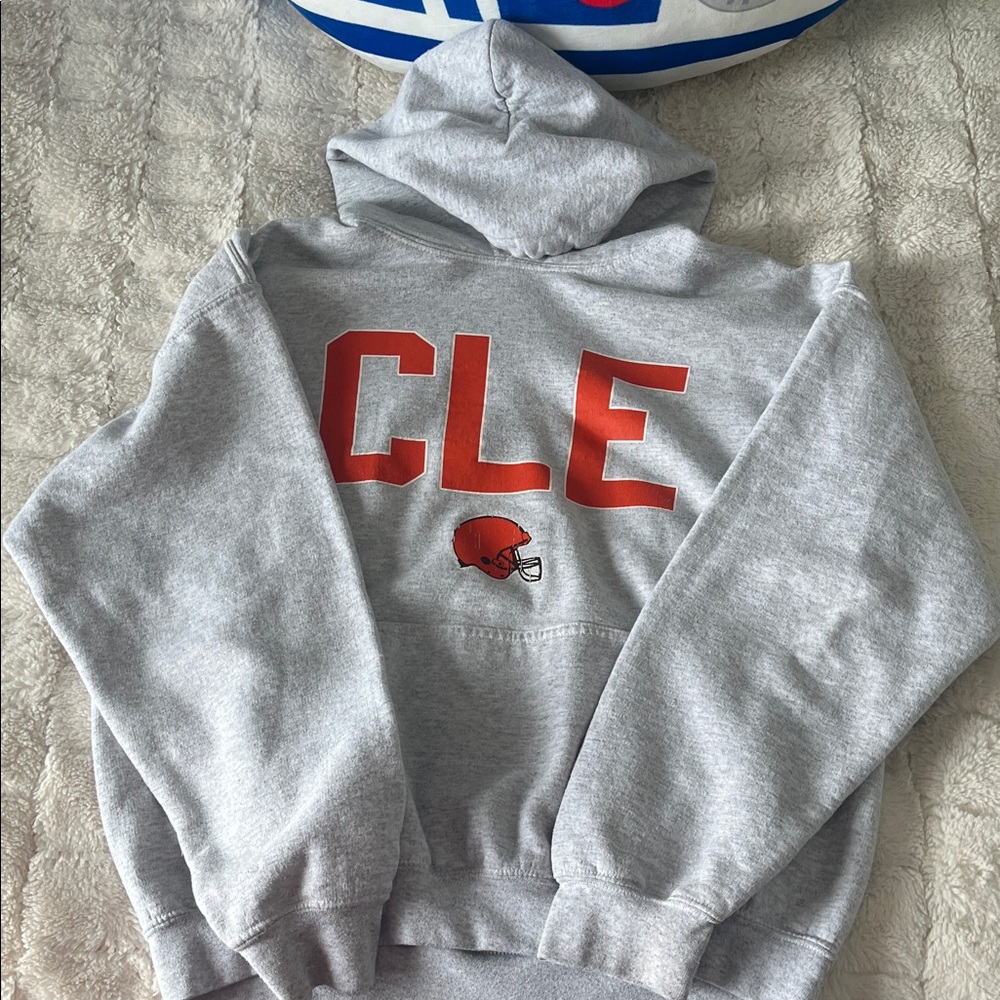 Gray Hoodie with Red CLE Print